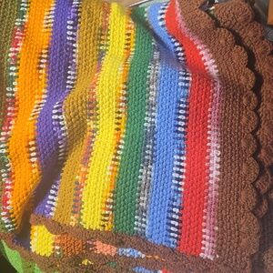 Vintage multicolored handmade afghan  Approx.  66x58